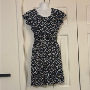 Wallflower Blue Floral Midi With Flutter Sleeves